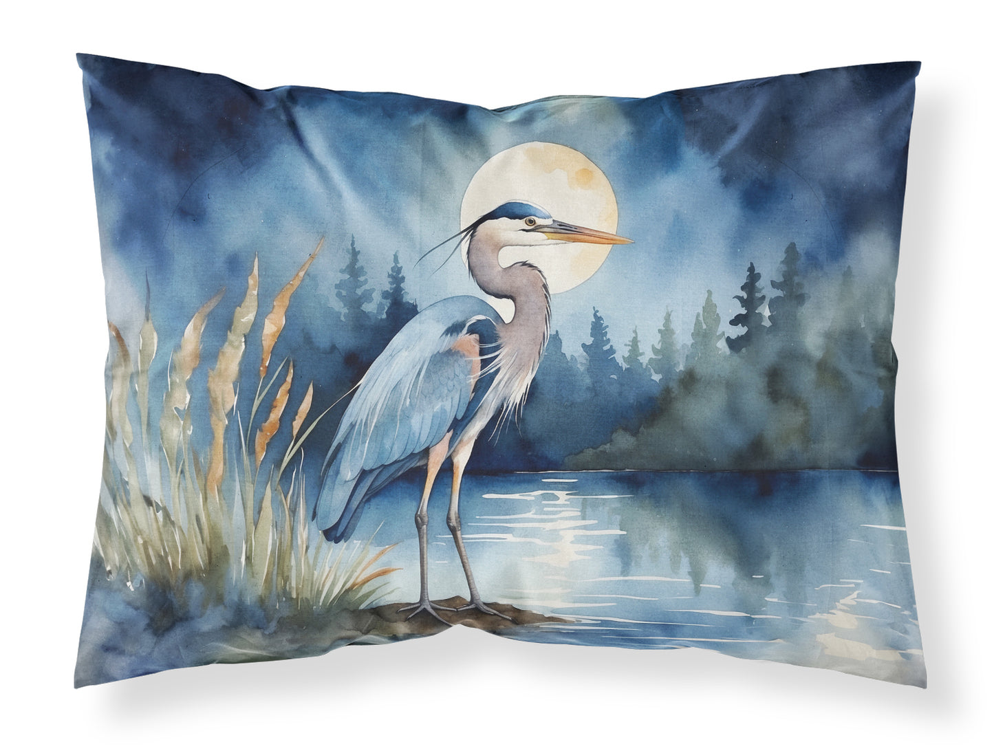 Buy this Blue Heron Under the Moonlight Standard Pillowcase