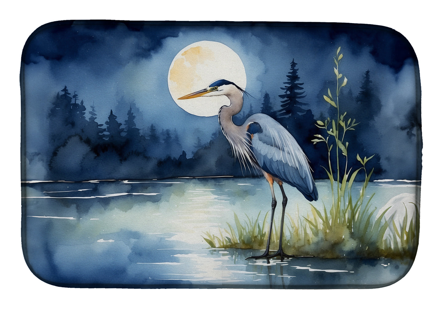 Buy this Blue Heron Under the Moonlight Dish Drying Mat