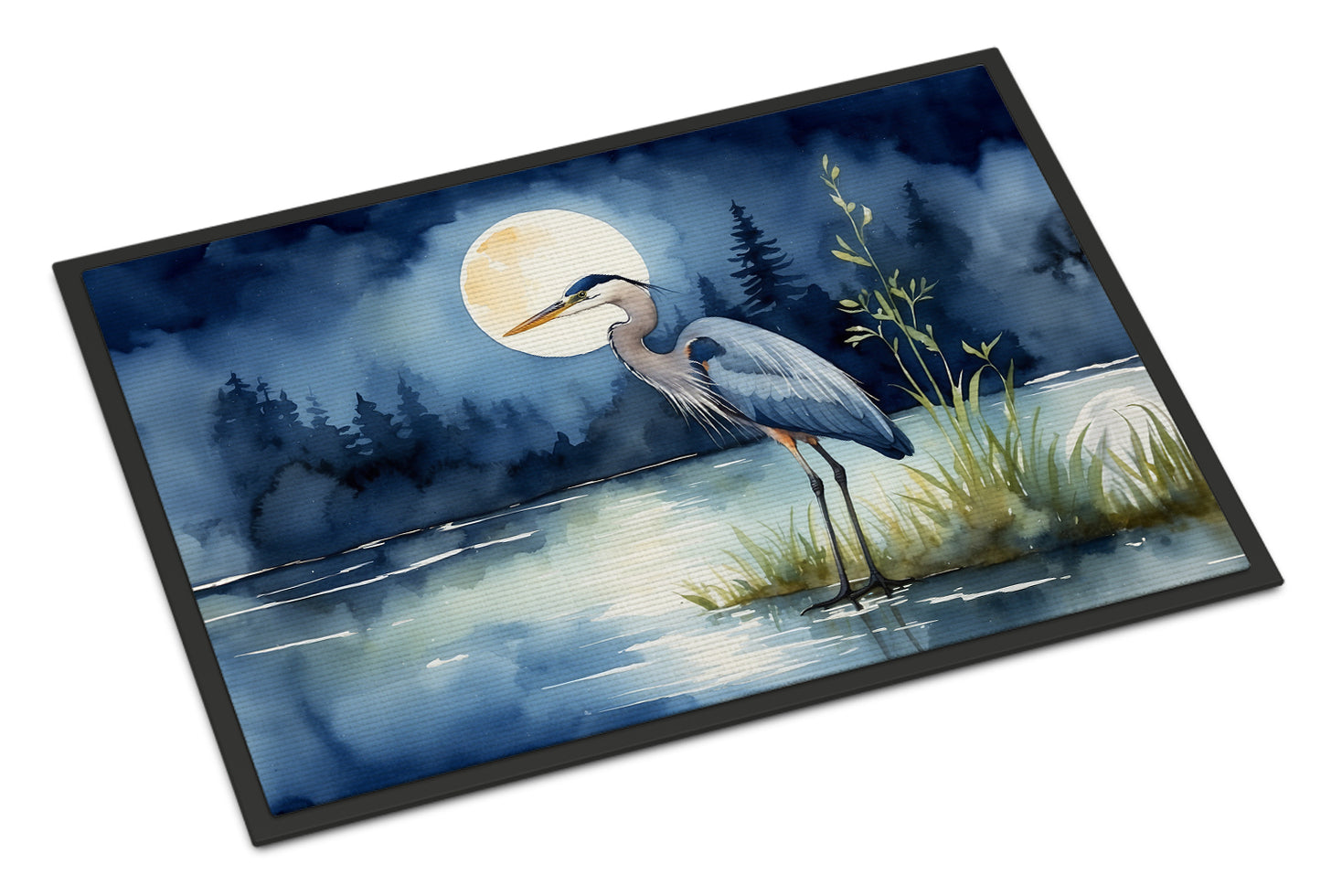 Buy this Blue Heron Under the Moonlight Doormat