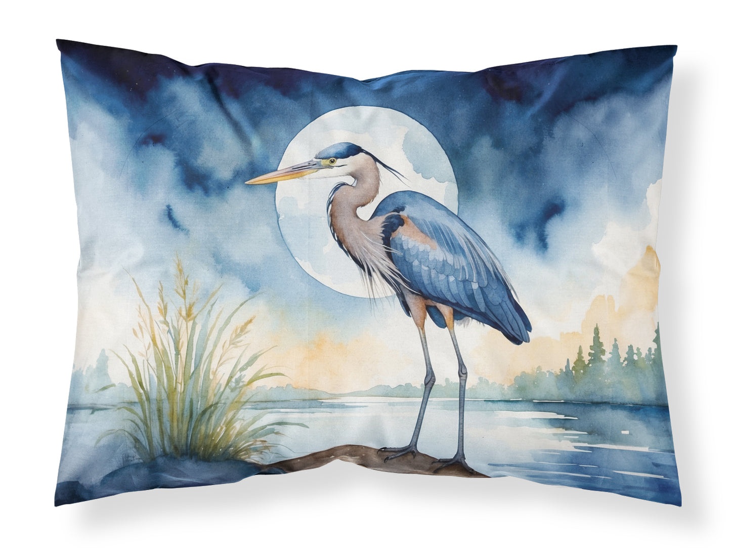 Buy this Blue Heron Under the Moonlight Standard Pillowcase