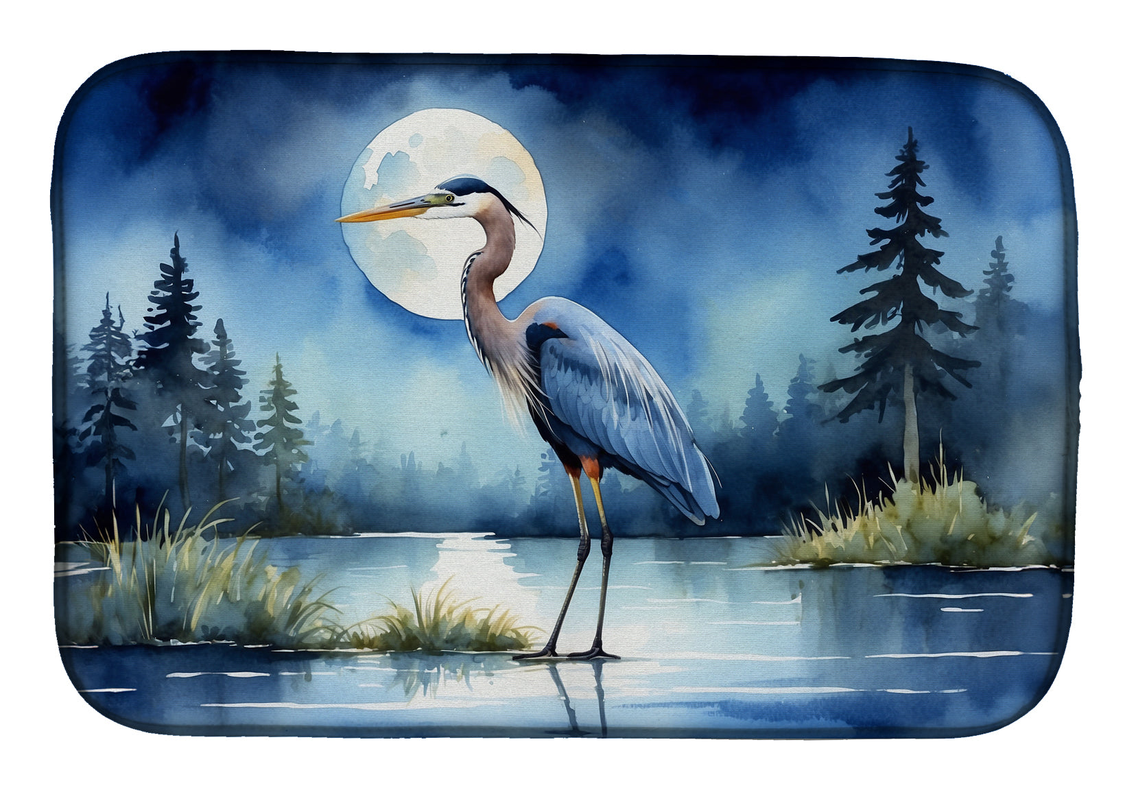 Buy this Blue Heron Under the Moonlight Dish Drying Mat