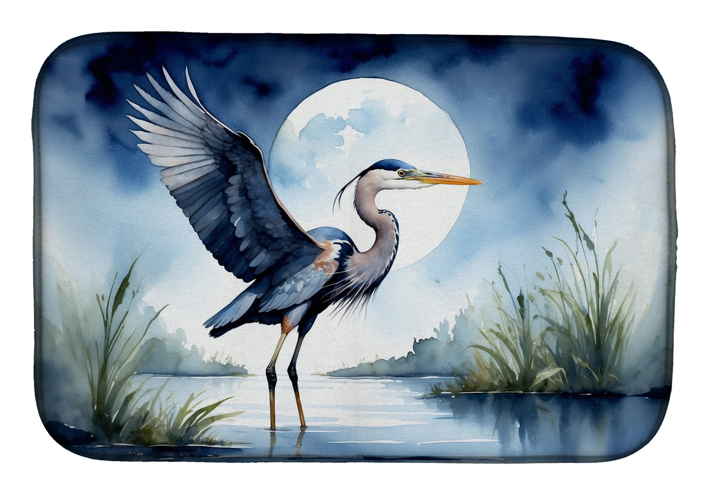 Buy this Blue Heron Under the Moonlight Dish Drying Mat