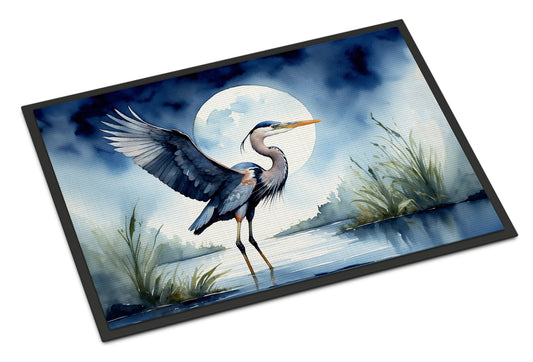 Buy this Blue Heron Under the Moonlight Doormat