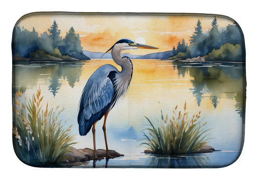 Buy this Blue Heron in the Golden Hour Dish Drying Mat