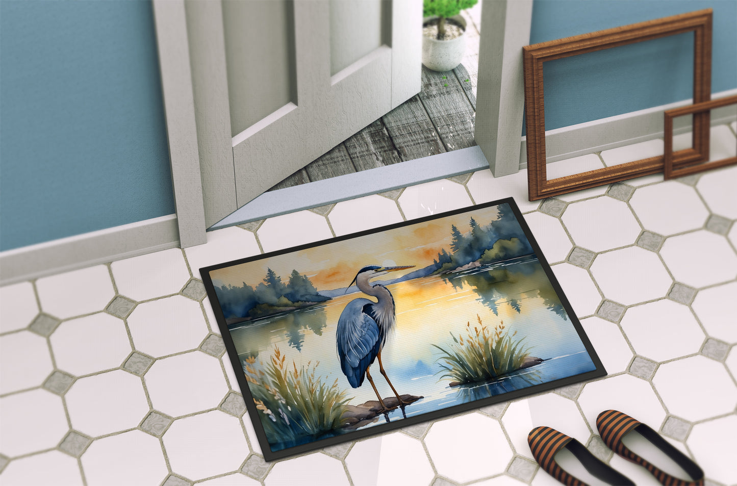 Blue Heron in the Golden Hour Doormat