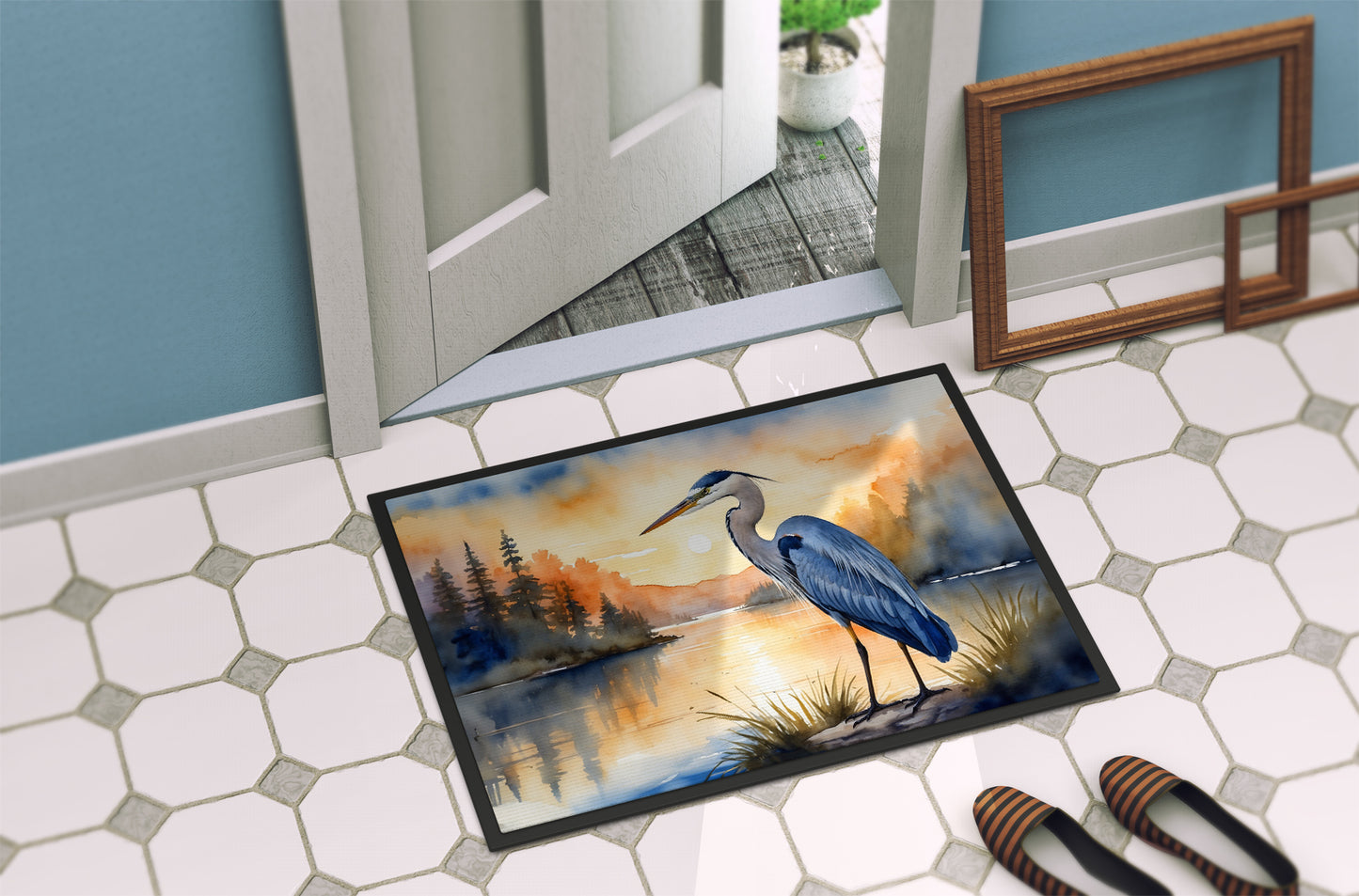 Blue Heron in the Golden Hour Doormat