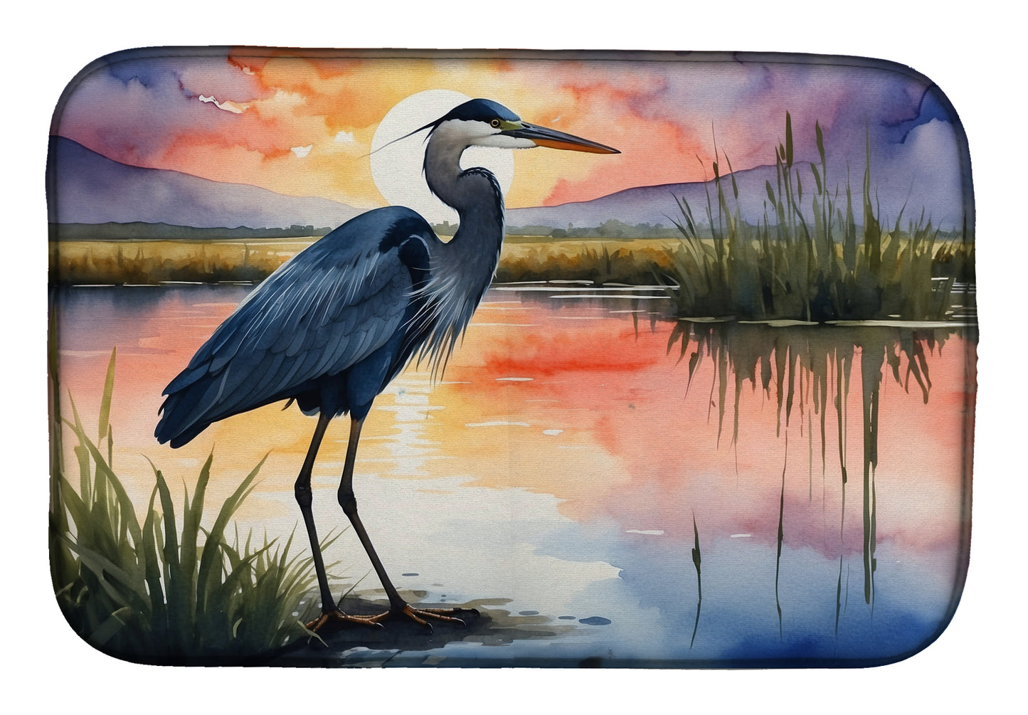 Buy this Blue Heron Setting Sun Dish Drying Mat