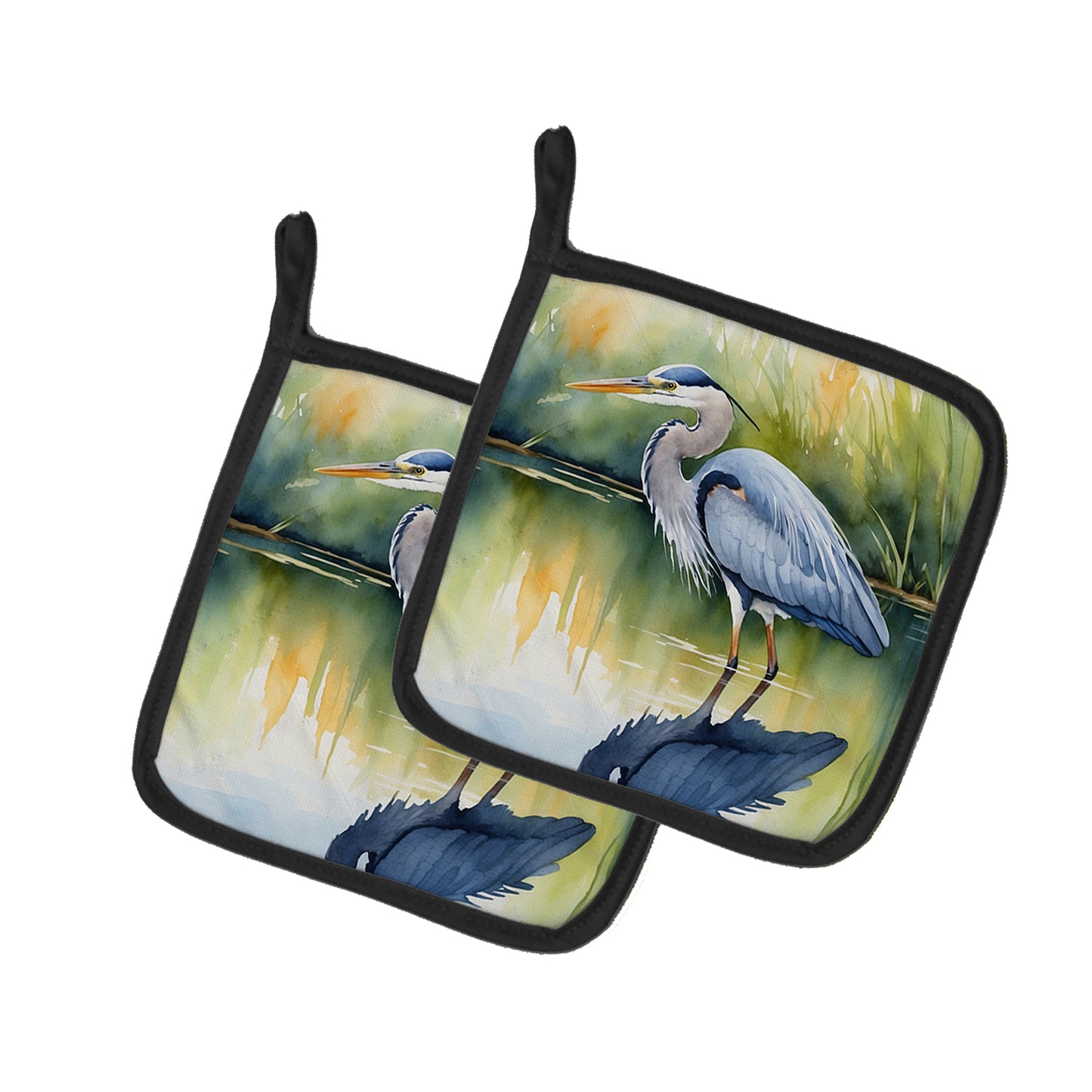 Buy this Blue Heron Stalking Prey Pair of Pot Holders