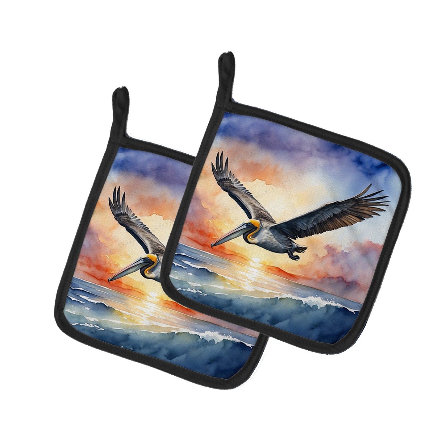 Buy this Pelican Fyling at Sunrise Pair of Pot Holders