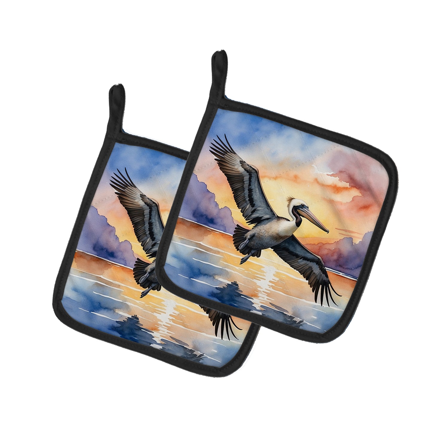 Buy this Pelican Fyling at Sunrise Pair of Pot Holders