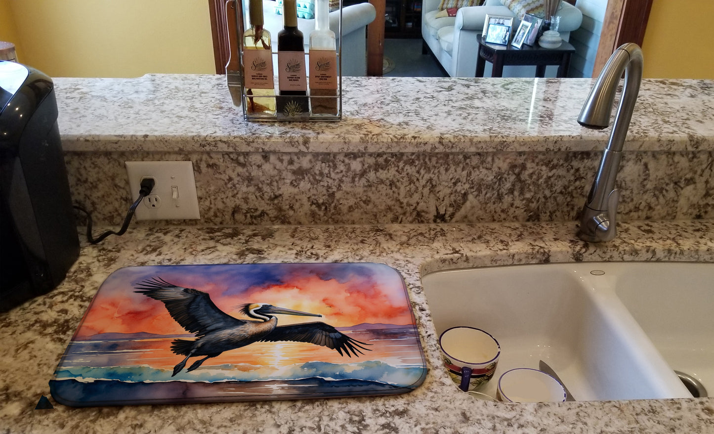 Pelican Fiery Sunset Dish Drying Mat