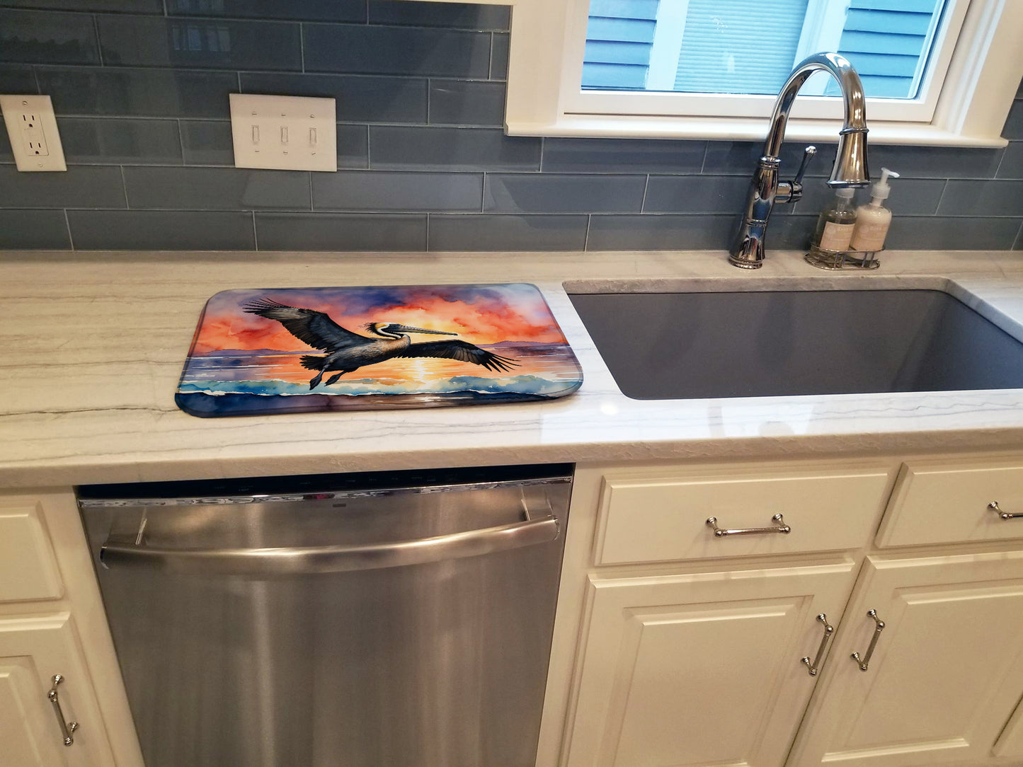 Pelican Fiery Sunset Dish Drying Mat