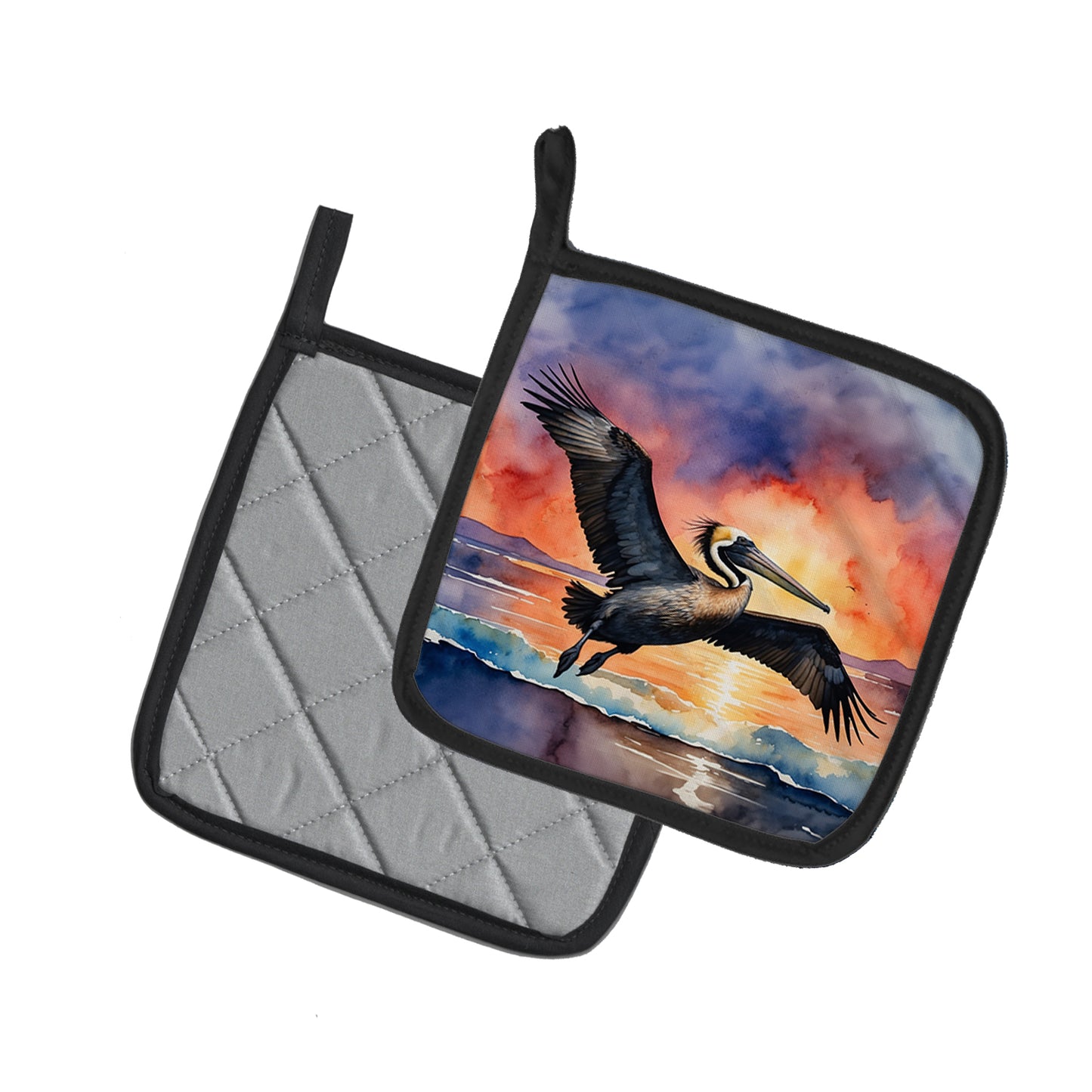 Pelican Fiery Sunset Pair of Pot Holders