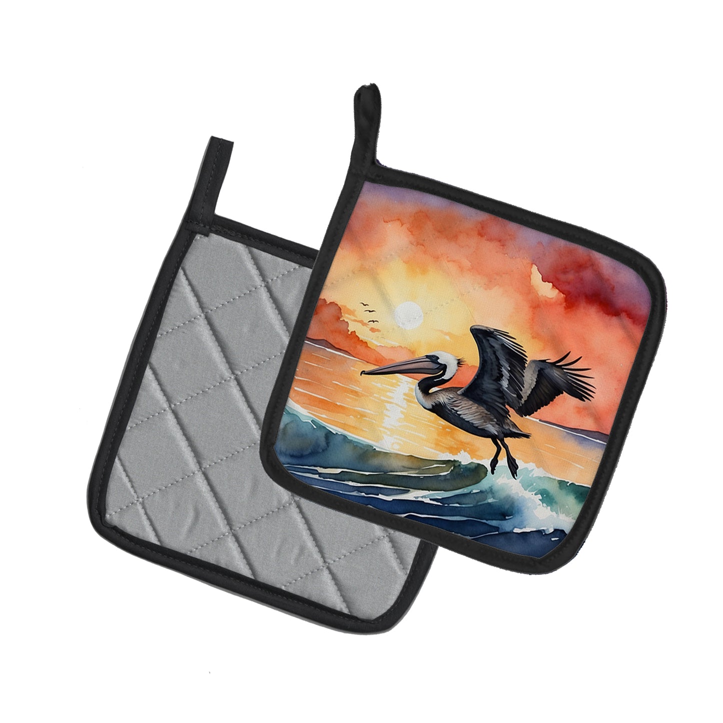 Pelican Fiery Sunset Pair of Pot Holders