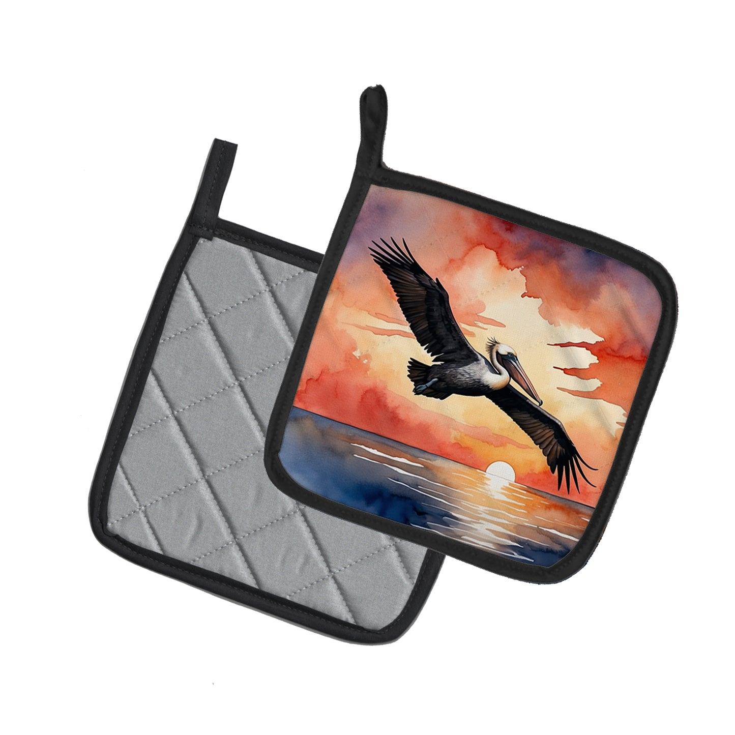 Pelican Fiery Sunset Pair of Pot Holders