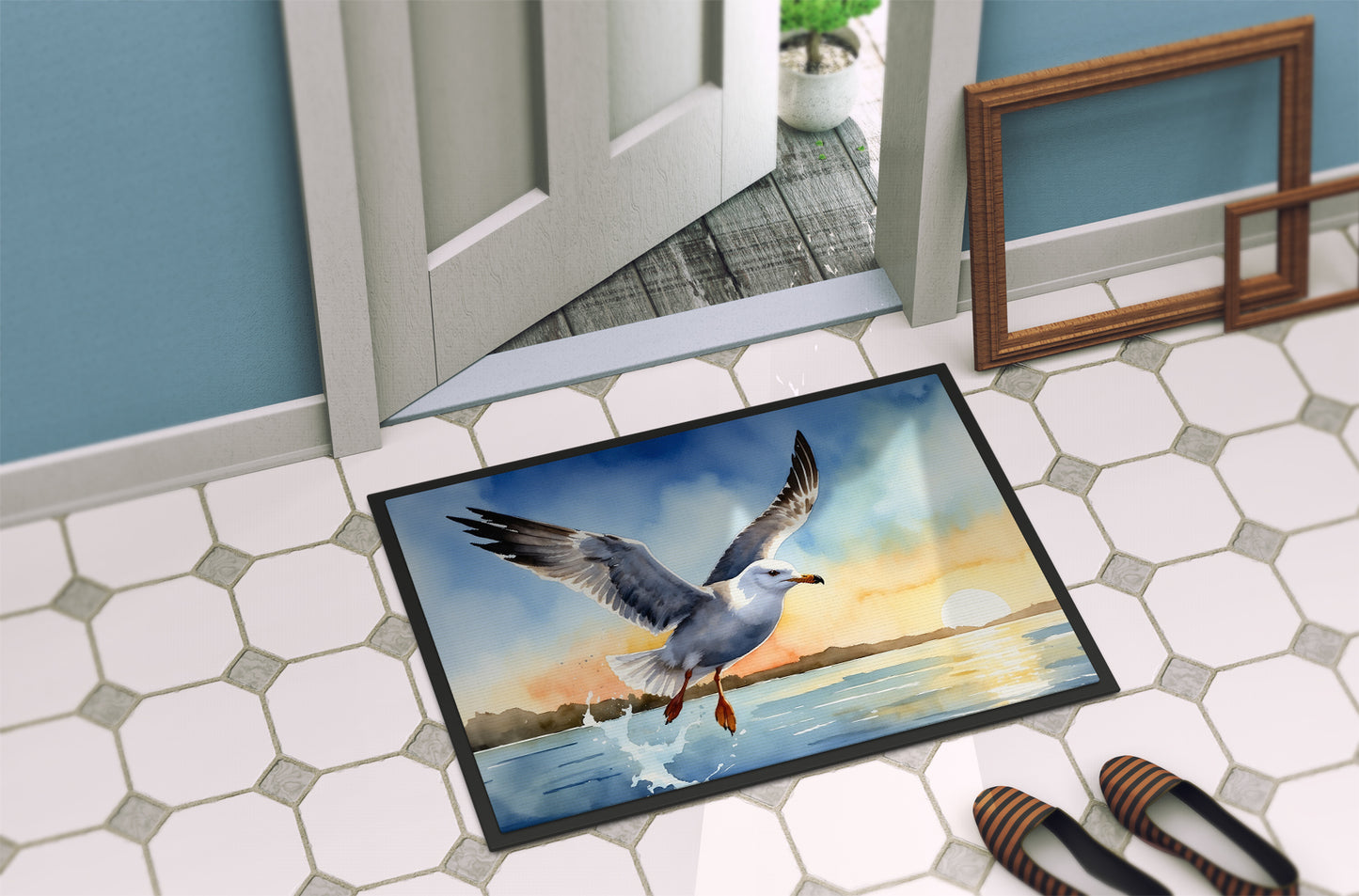 Gull Flying Low Doormat