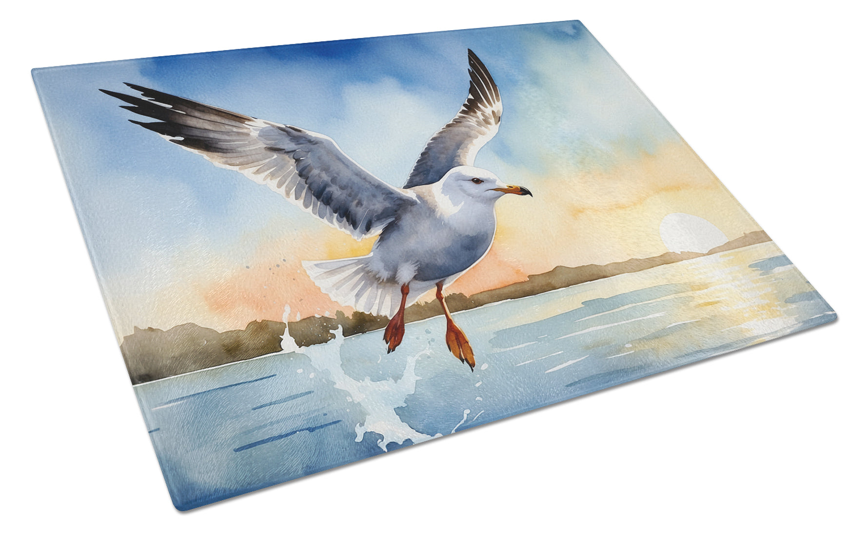 Buy this Gull Flying Low Glass Cutting Board