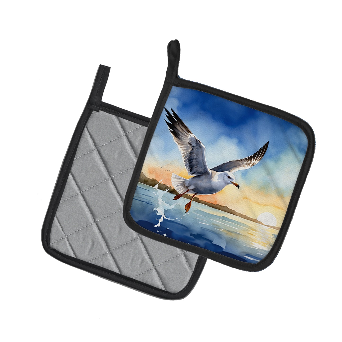 Gull Flying Low Pair of Pot Holders