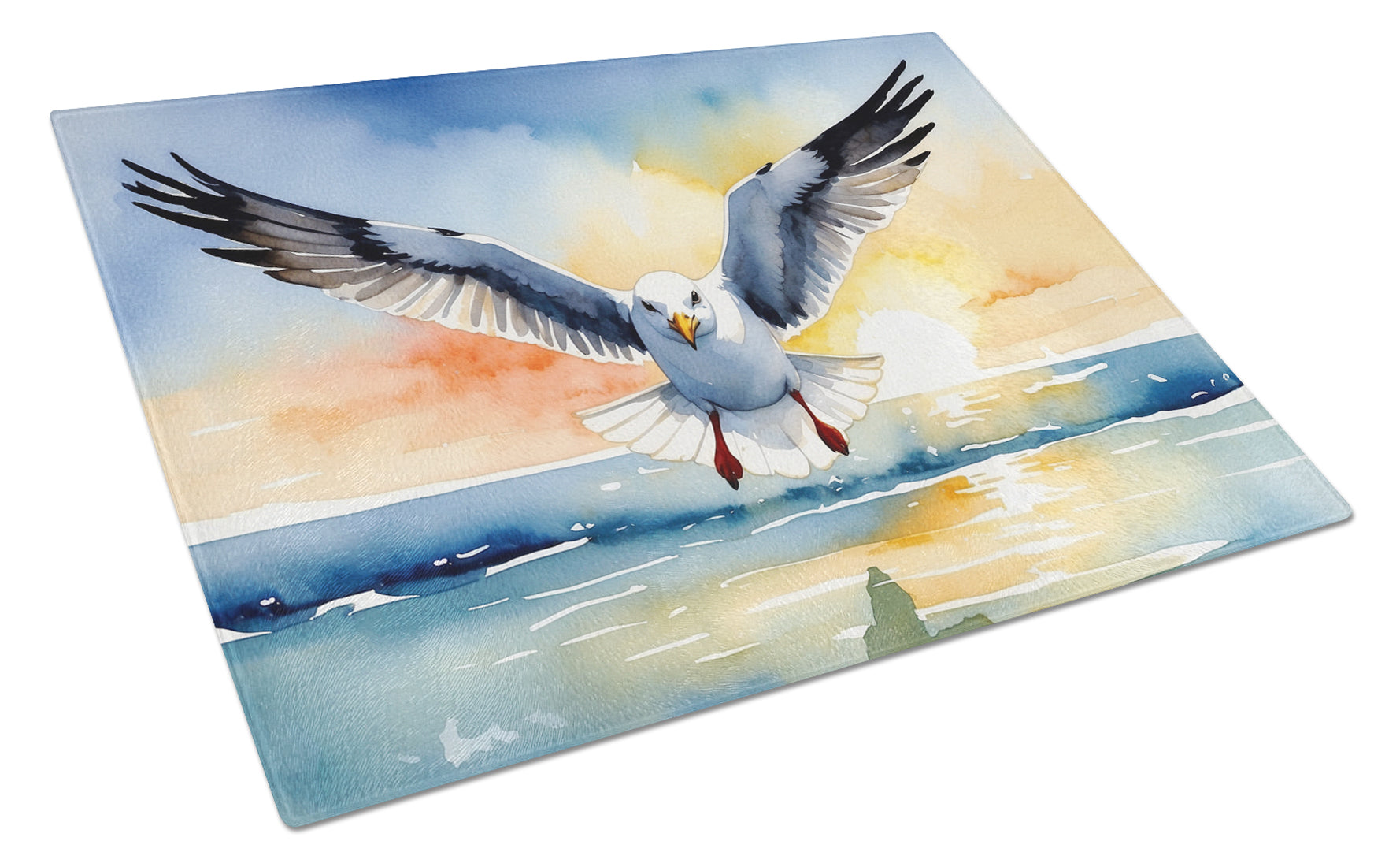 Buy this Gull Flying Low Glass Cutting Board