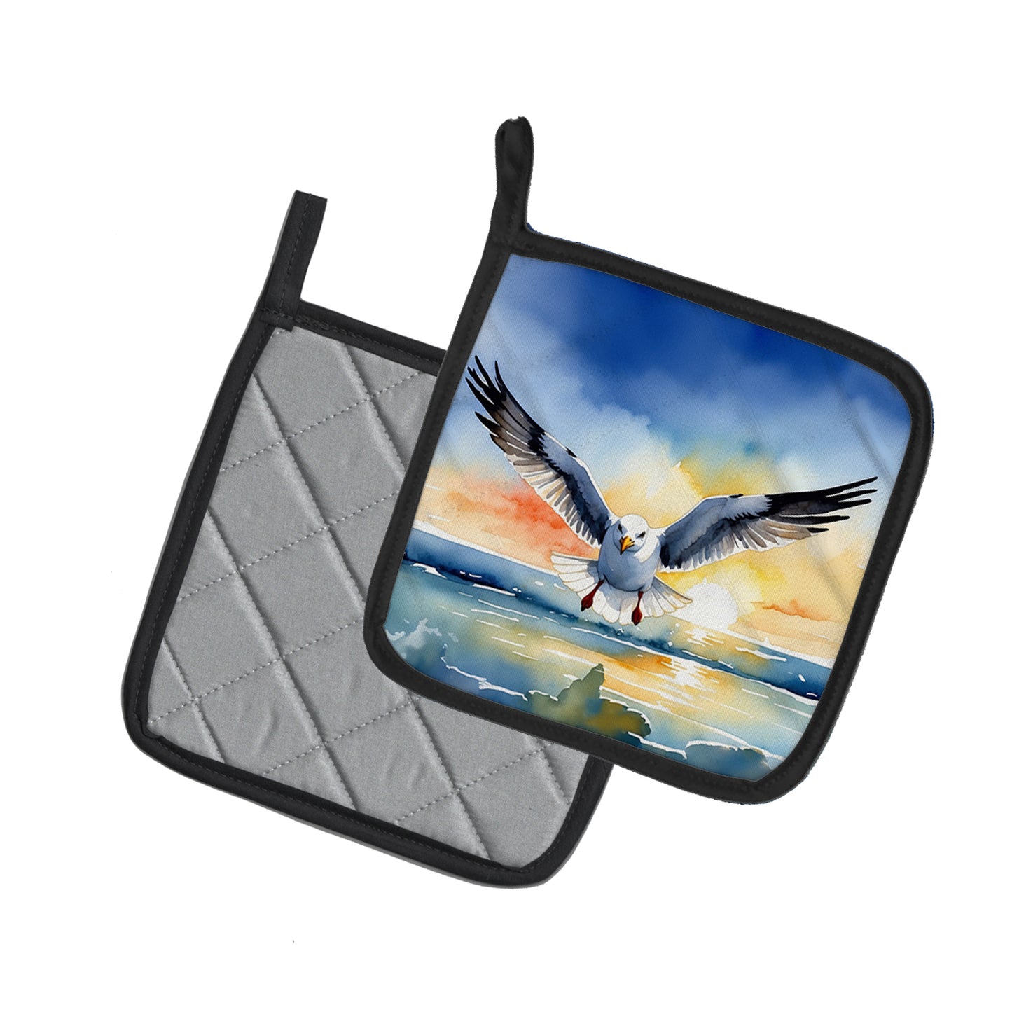 Gull Flying Low Pair of Pot Holders