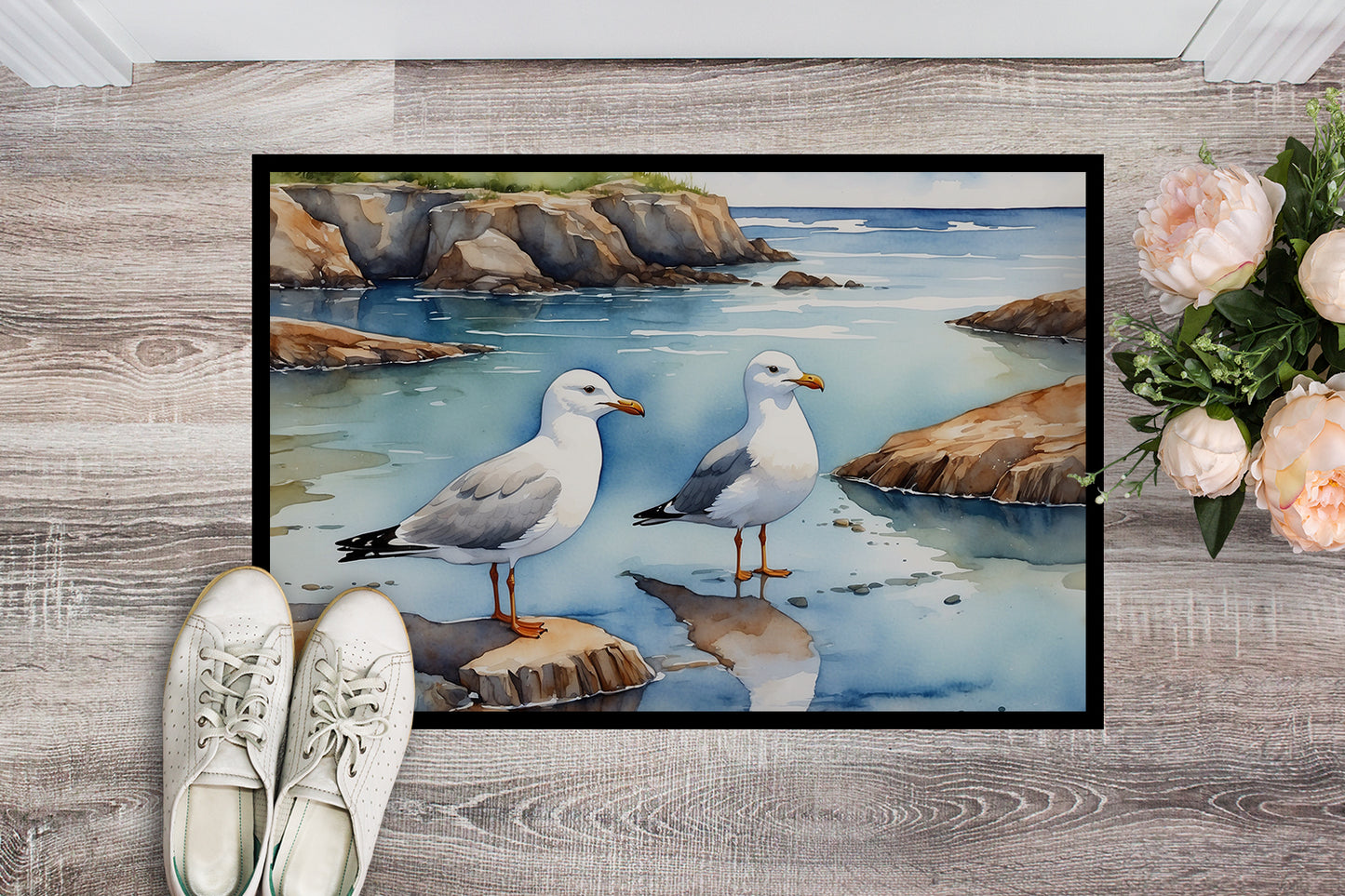 Gulls Scavenging Doormat