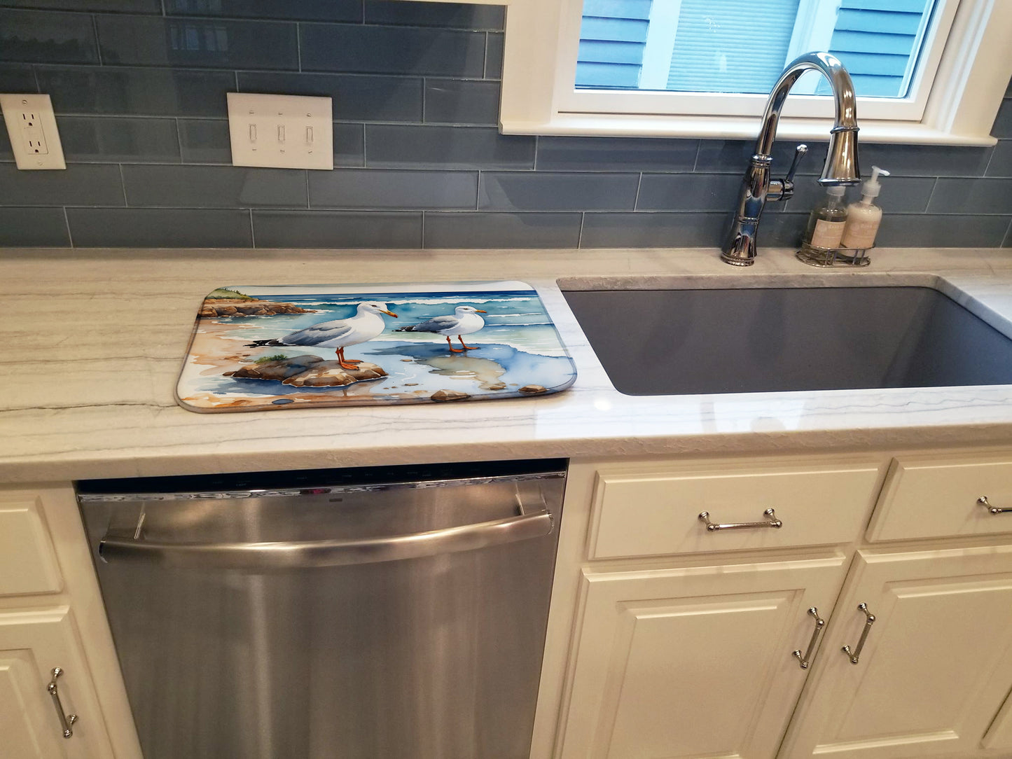 Gulls Scavenging Dish Drying Mat