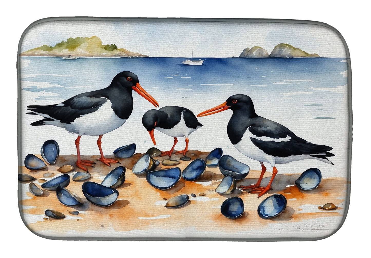 Buy this Oystercatchers Feeding Dish Drying Mat