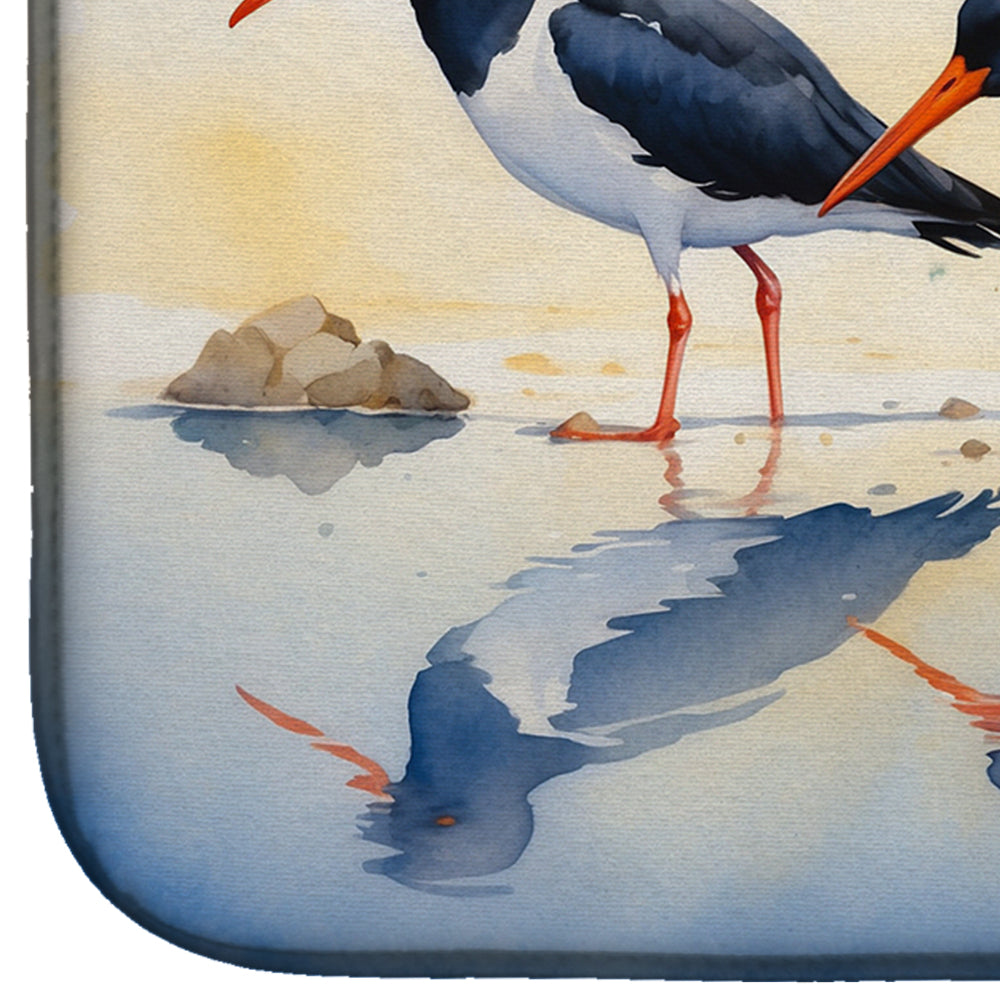 Oystercatchers Foraging Dish Drying Mat