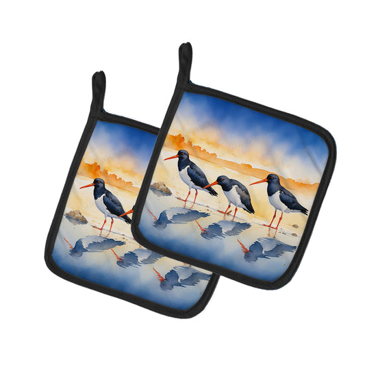 Buy this Oystercatchers Foraging Pair of Pot Holders