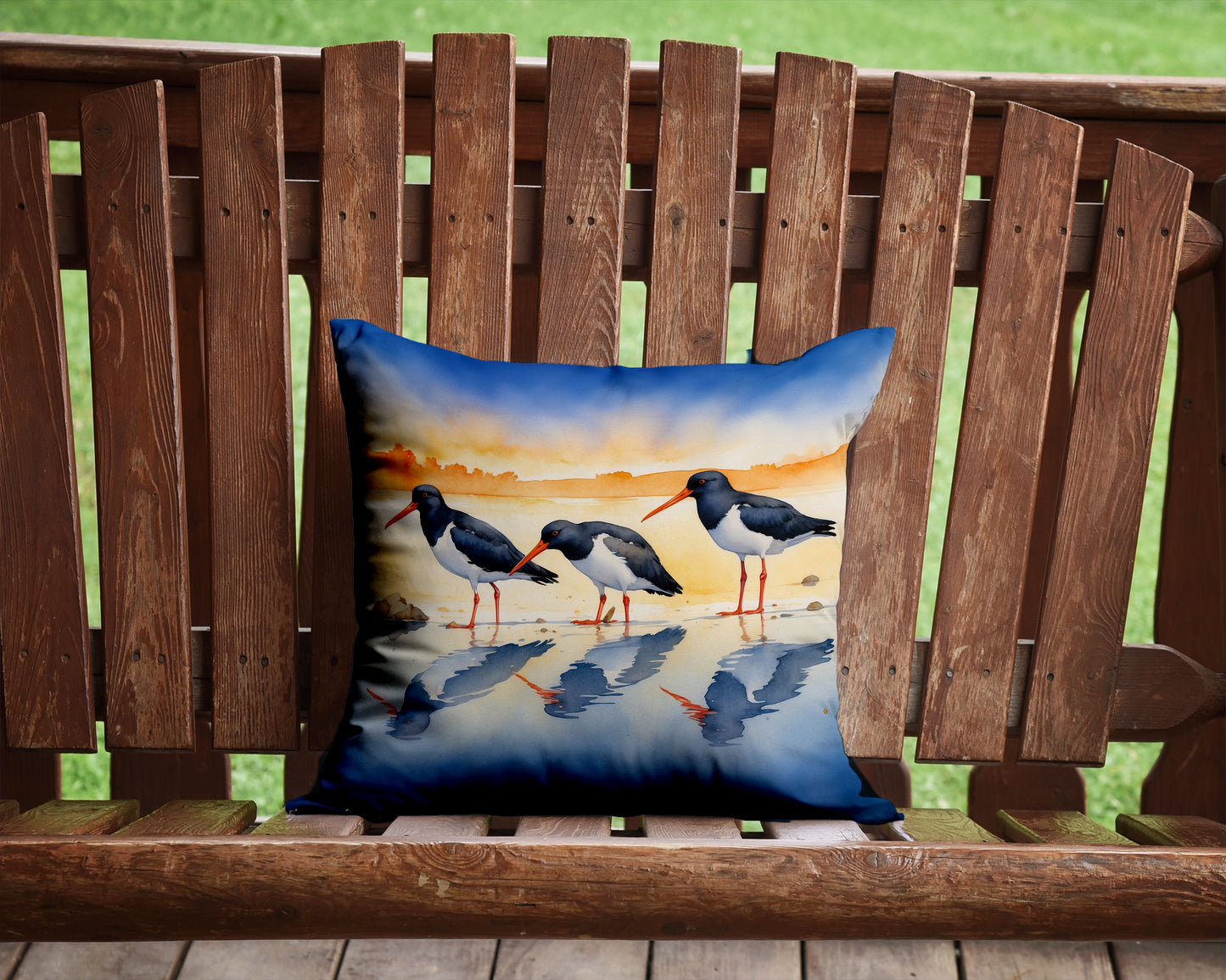 Oystercatchers Foraging Throw Pillow