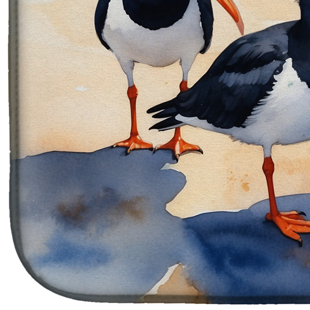 Oystercatchers Foraging Dish Drying Mat