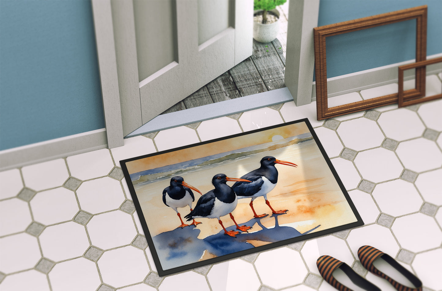 Oystercatchers Foraging Doormat