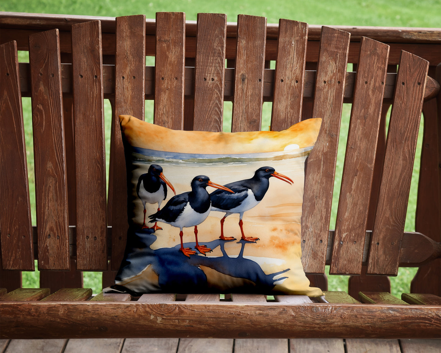 Oystercatchers Foraging Throw Pillow