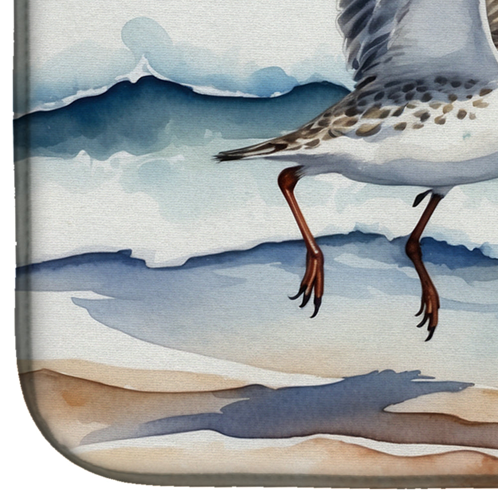 Sanderling Racing the Tide Dish Drying Mat