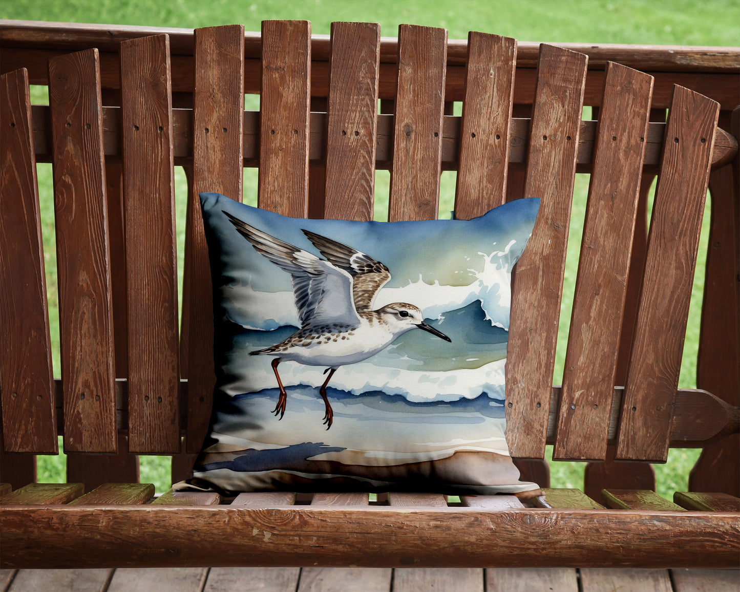 Sanderling Racing the Tide Throw Pillow