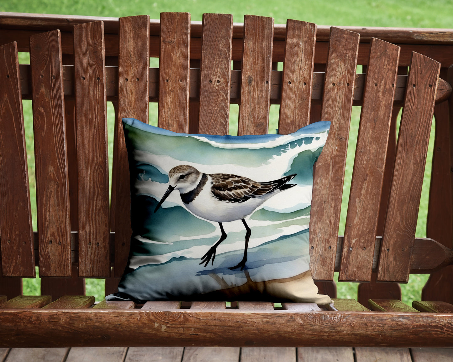 Sanderling Racing the Tide Throw Pillow