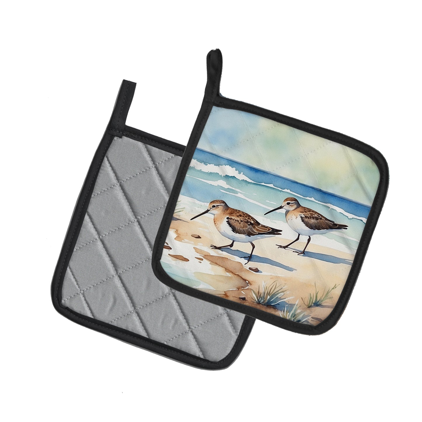 Sandpipers Hunting Pair of Pot Holders