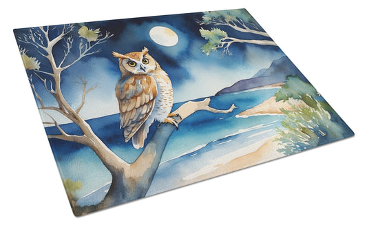 Buy this Owl Perched in Coastal Tree Glass Cutting Board