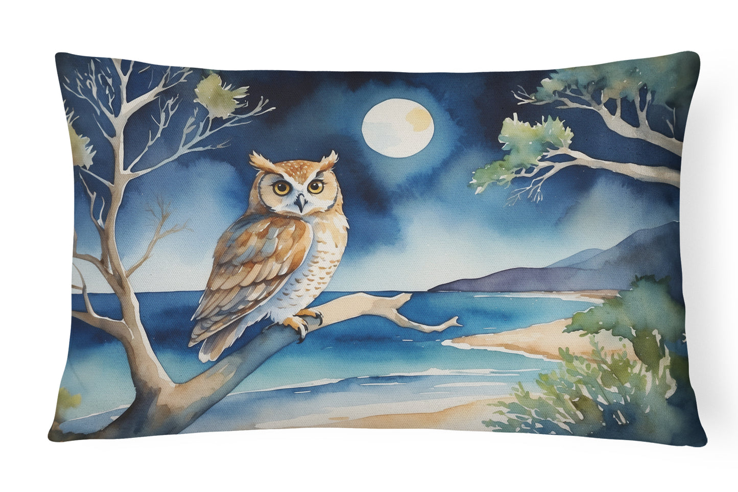 Buy this Owl Perched in Coastal Tree Throw Pillow