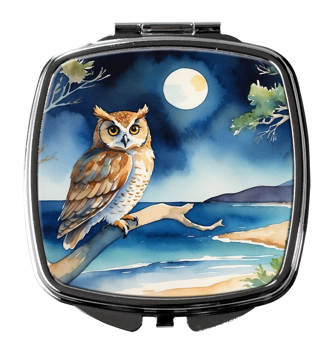 Buy this Owl Perched in Coastal Tree Compact Mirror