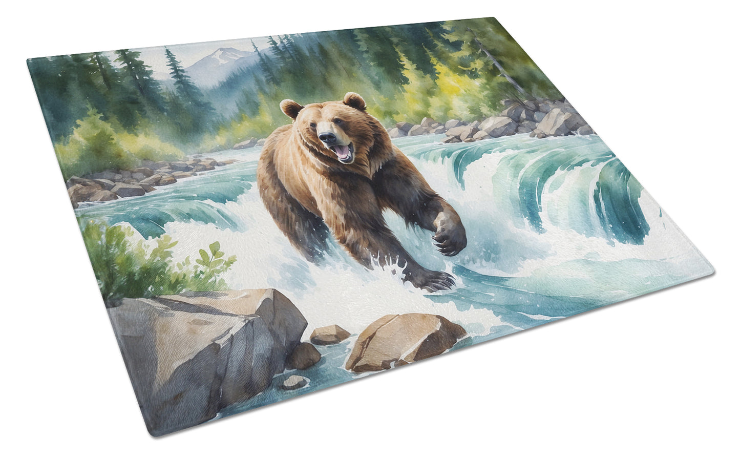 Buy this Alaskan Wilderness Grizzly Bear Glass Cutting Board