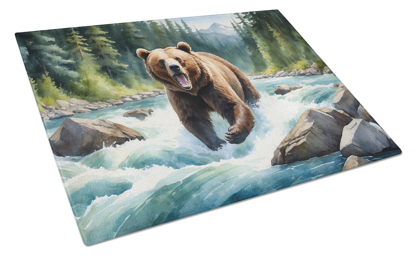 Buy this Alaskan Wilderness Grizzly Bear Glass Cutting Board