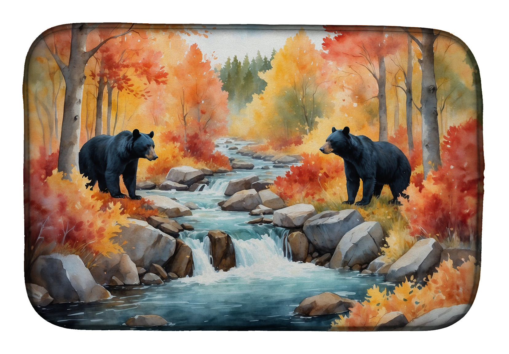 Buy this Bears Autumn in the Woods Dish Drying Mat