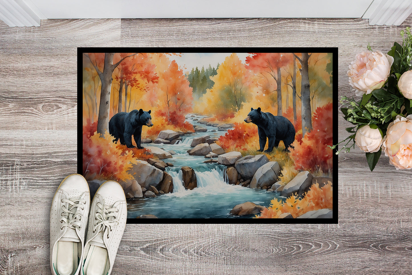 Bears Autumn in the Woods Doormat