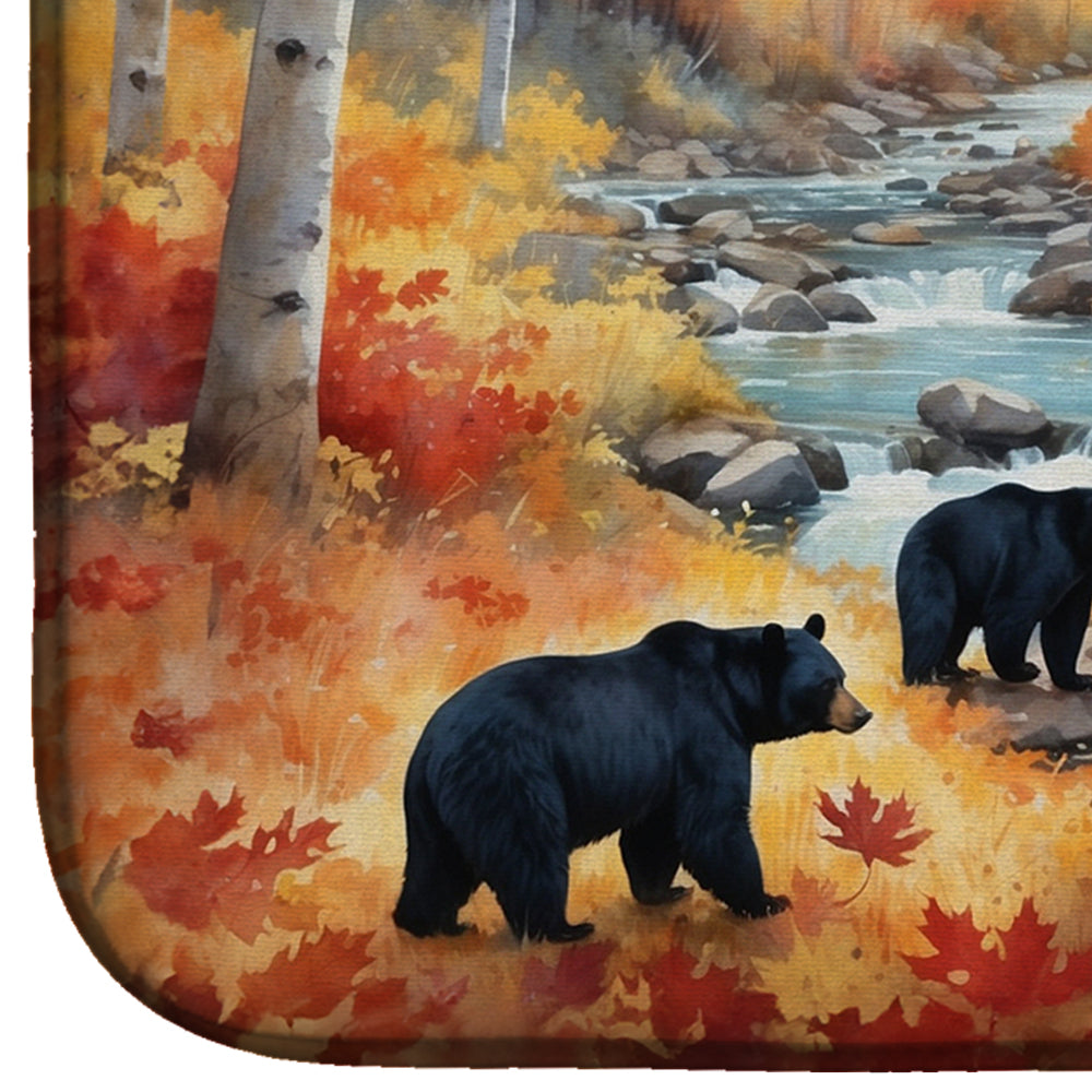 Bears Autumn in the Woods Dish Drying Mat