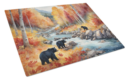 Buy this Bears Autumn in the Woods Glass Cutting Board