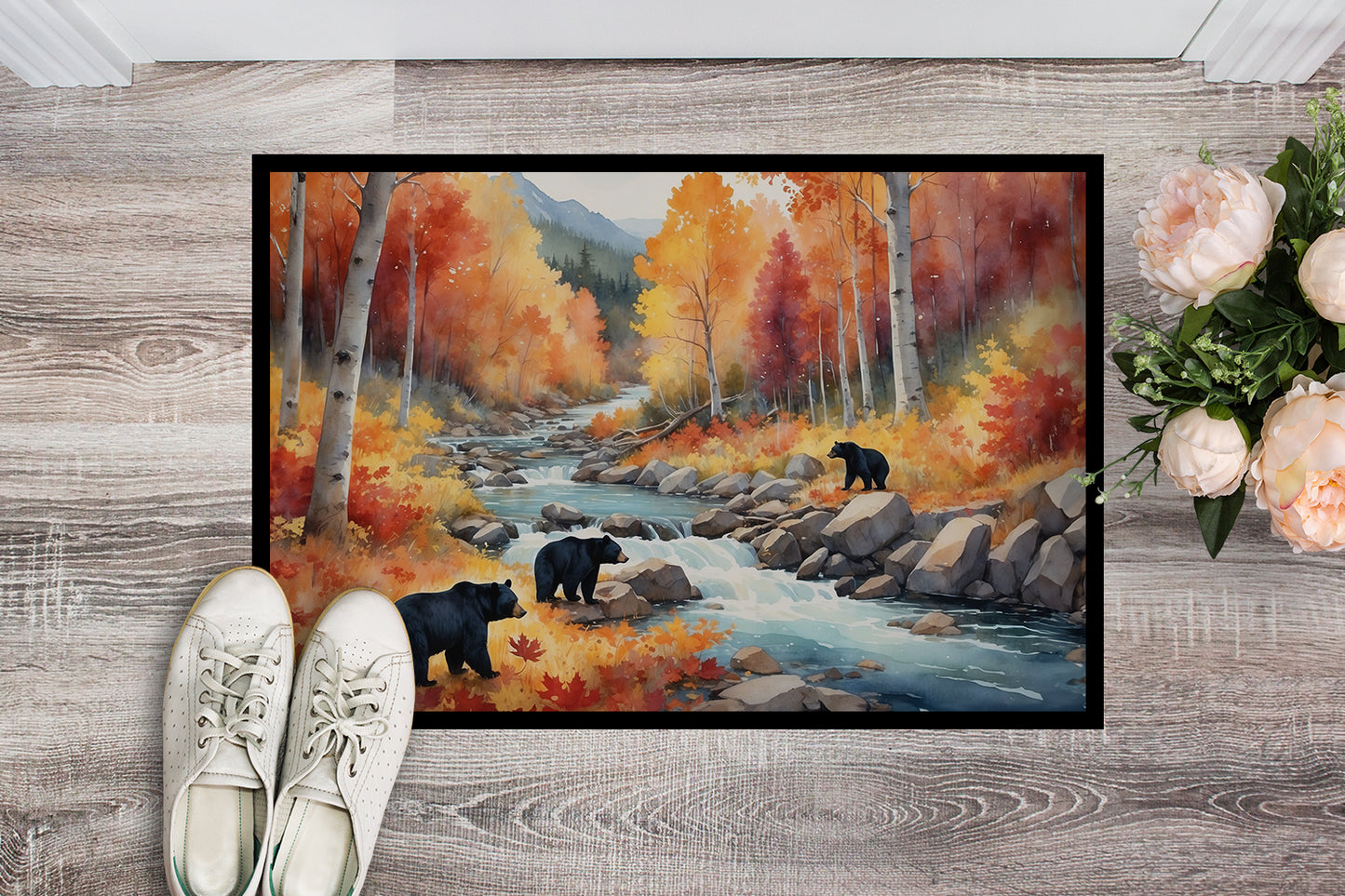 Bears Autumn in the Woods Doormat