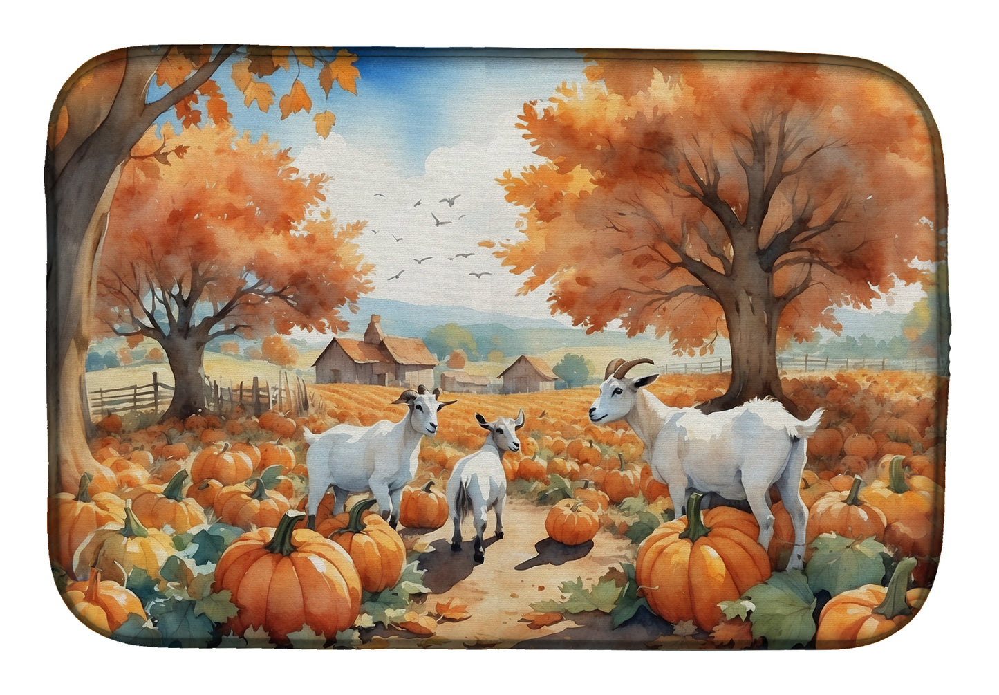 Buy this Autumn Goats Dish Drying Mat