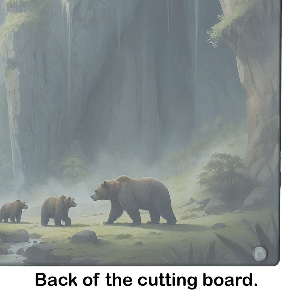 Cave Bears Glass Cutting Board