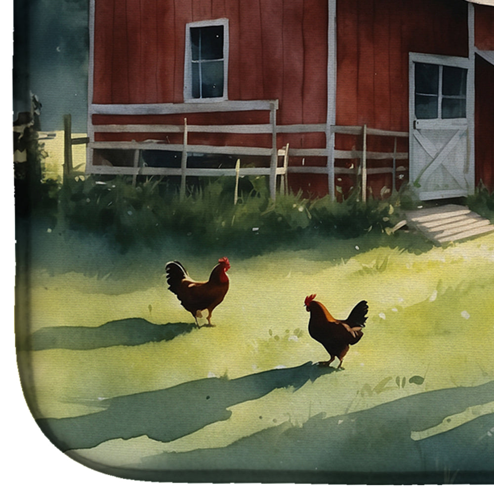 Chicken Coop at Dawn Dish Drying Mat